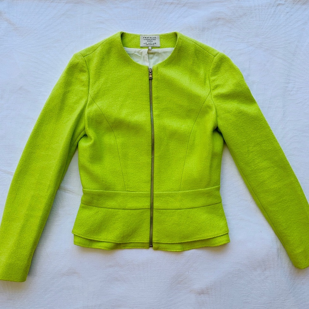 ZARA | Fluro peplum zip jacket - Picture 3 of 6